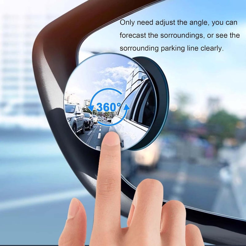 ZHONG AN Real Glass Blind Spot Mirror - 360° Wide Angle Adjustable, Pack of 2 - Image 3