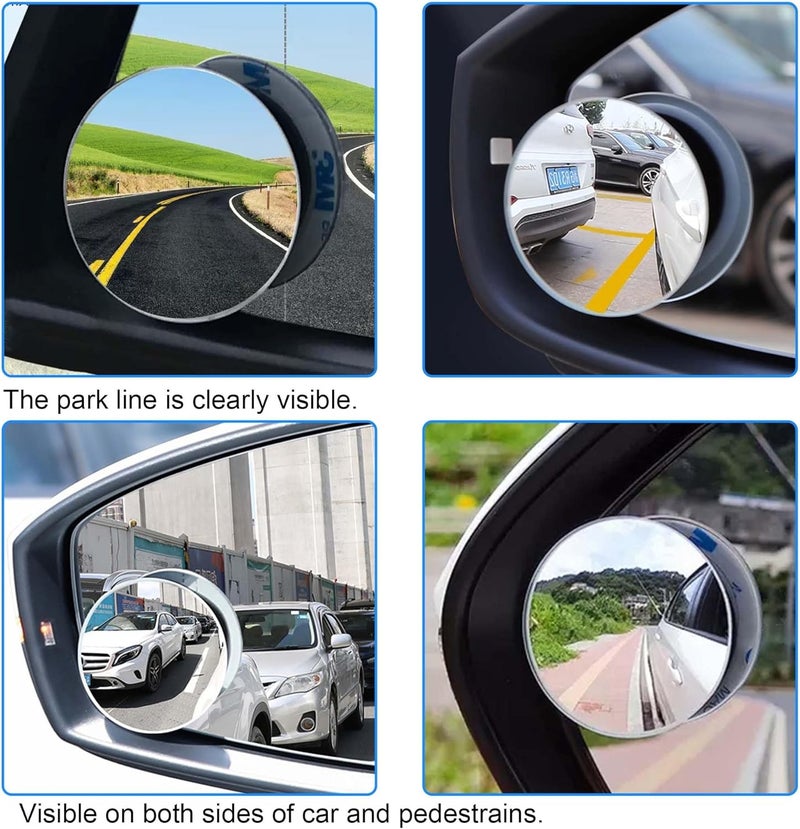 ZHONG AN Real Glass Blind Spot Mirror - 360° Wide Angle Adjustable, Pack of 2 - Image 5