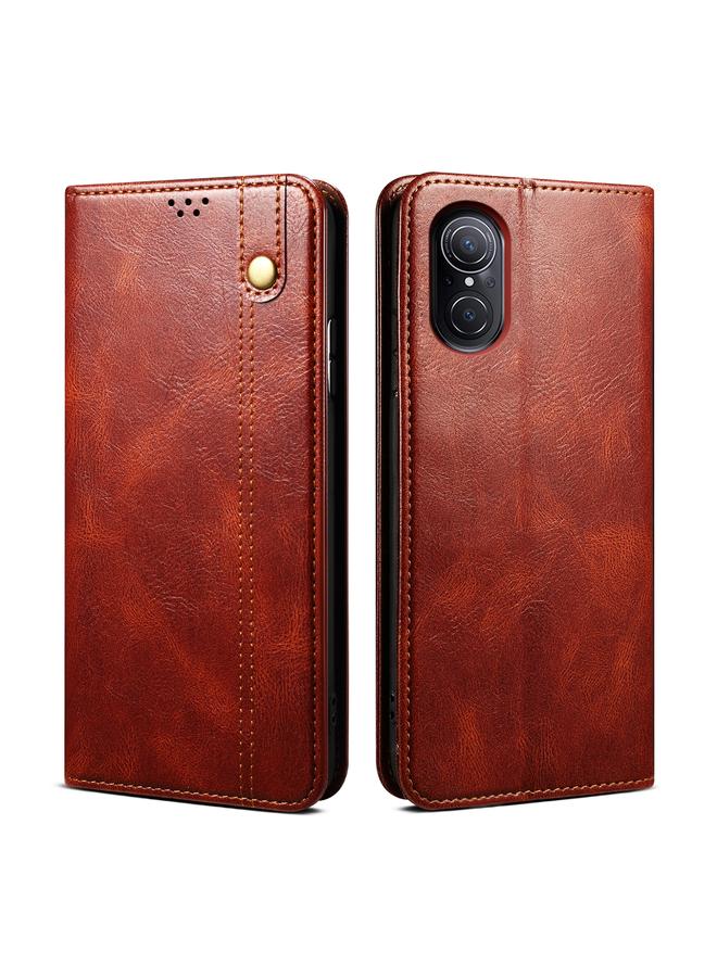 S-TOP Case For Huawei nova 9 SE Oil Wax Crazy Horse Texture Leather Phone Case - Image 1