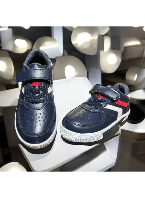 Kids Casual Sneakers Navy with Velcro & Laces – Comfortable Daily Shoes