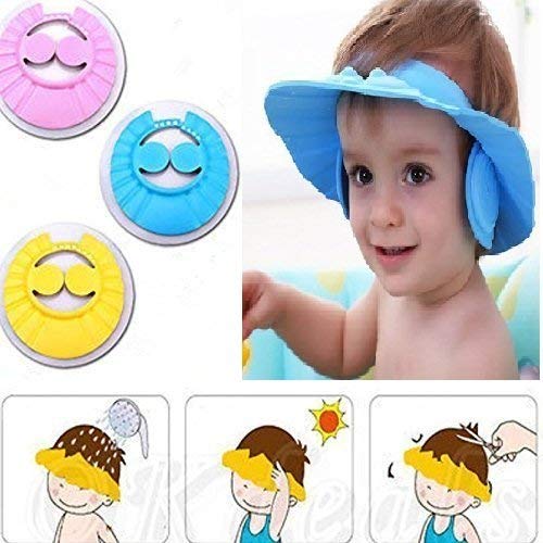Dazzle Adjustable Shower Cap with Ear Shields for Kids Blue - Image 1