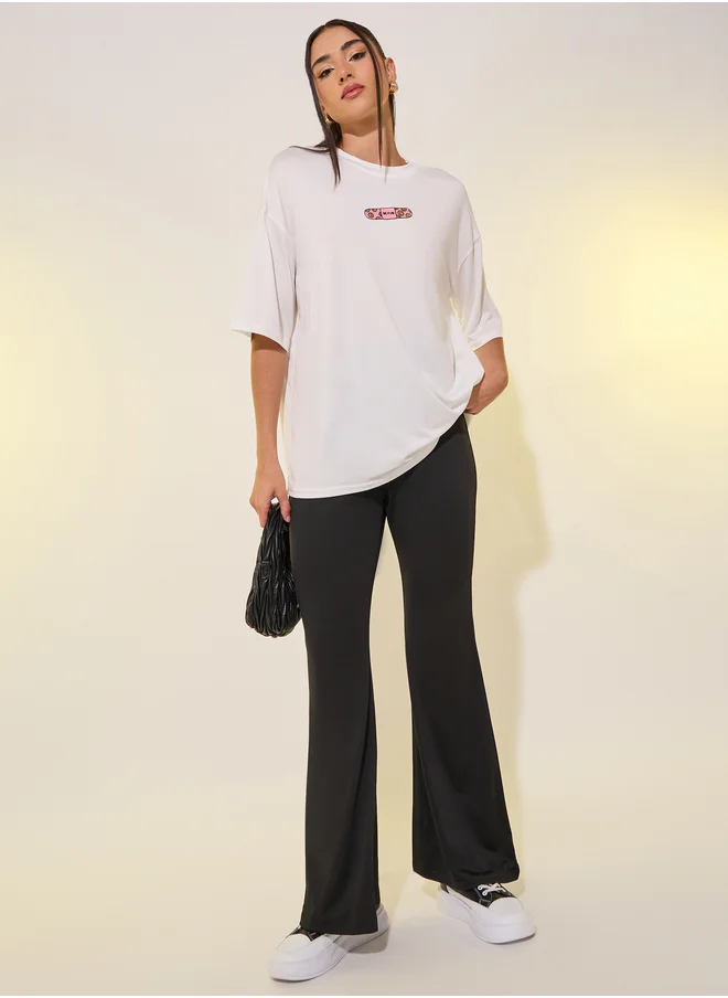 تايك تو Take Two White T-Shirt and Black Leggings Co-Ords