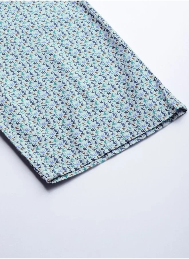 شركة المرآب الهندية Men Slim Fit Mid-Rise Cotton Printed Lounge Pants
