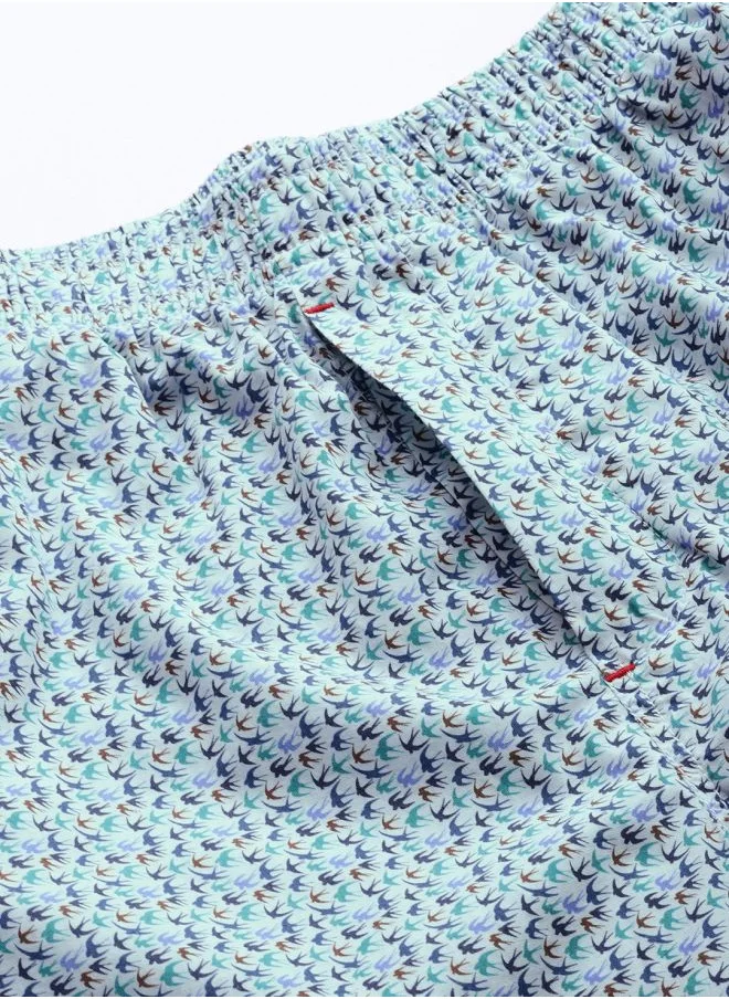 شركة المرآب الهندية Men Slim Fit Mid-Rise Cotton Printed Lounge Pants