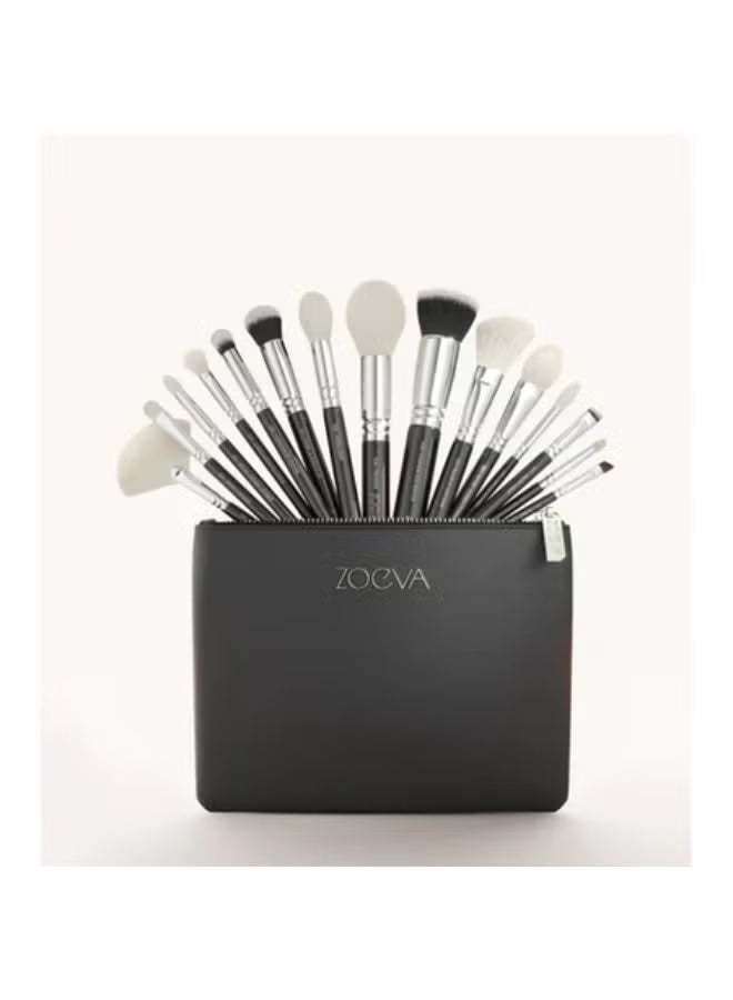 Zoeva Classic Makeup Brush Set for Face and Eyes, 15 Pieces