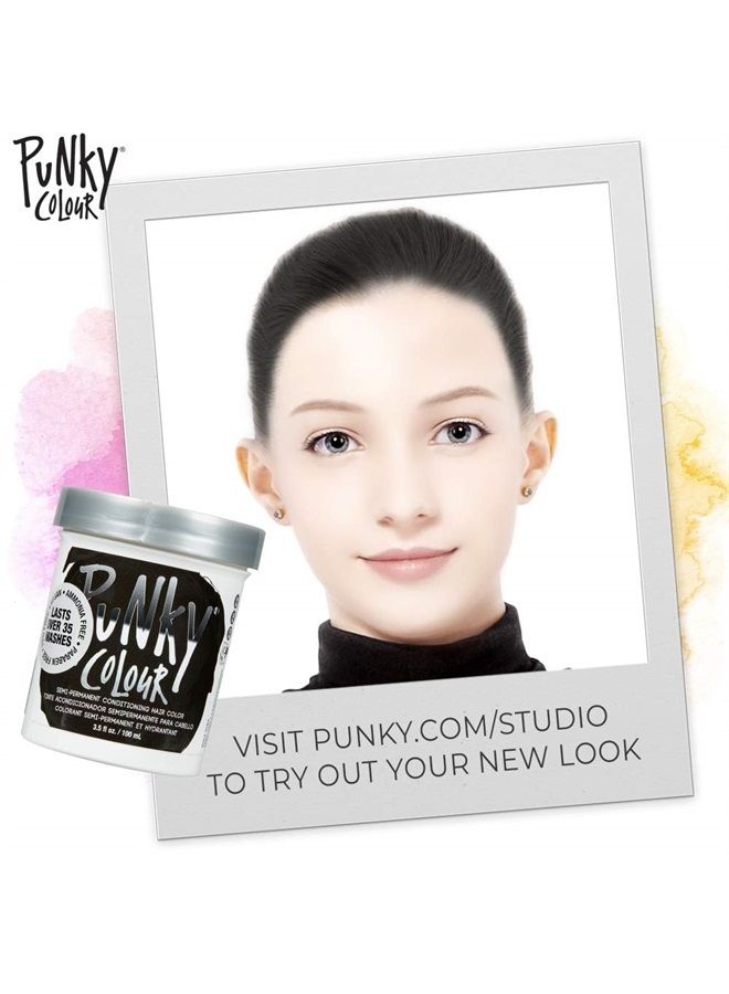 Punky صبغة شعر إيبوني شبه دائمة، صبغة شعر غير ضارة، نباتية، خالية من البارابين والبارابين، تتحول إلى لون شعر نابض بالحياة، صبغة شعر سهلة الاستخدام والتطبيق، تدوم حتى 35 غسلة، 3.5 أونصة - Image 4