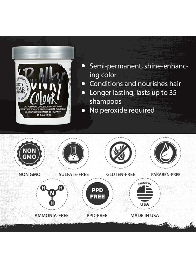 Punky صبغة شعر إيبوني شبه دائمة، صبغة شعر غير ضارة، نباتية، خالية من البارابين والبارابين، تتحول إلى لون شعر نابض بالحياة، صبغة شعر سهلة الاستخدام والتطبيق، تدوم حتى 35 غسلة، 3.5 أونصة - Image 3