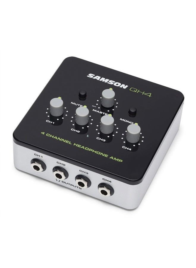 Samson QH4 - Mini Headphone Amplifier with 4 channels, black, - Image 1