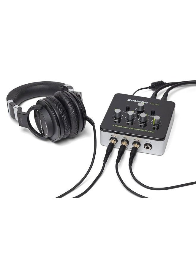 Samson QH4 - Mini Headphone Amplifier with 4 channels, black, - Image 2