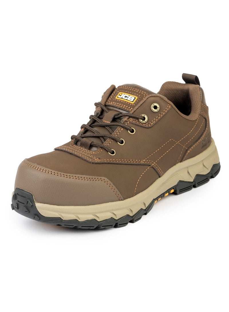 JCB SPORTS LACE 3" Safety Shoes for Men JCB-001A | Composite Toe - Oil, Heat & Puncture Resistant - EH, ASTM F2413-18 Certified - Mid Brown - Image 1