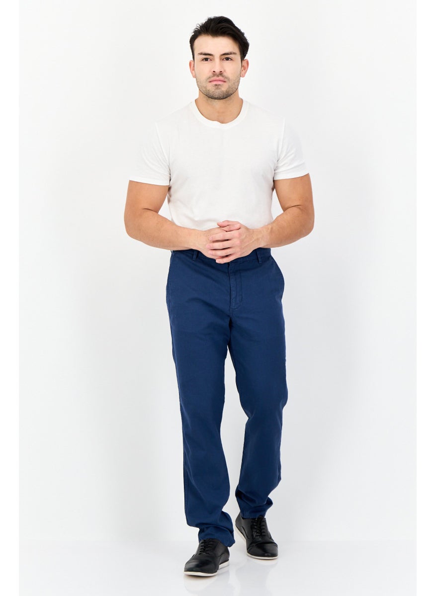 DOCKERS Men Slim Fit Solid Chino Pants, Navy  - Image 4
