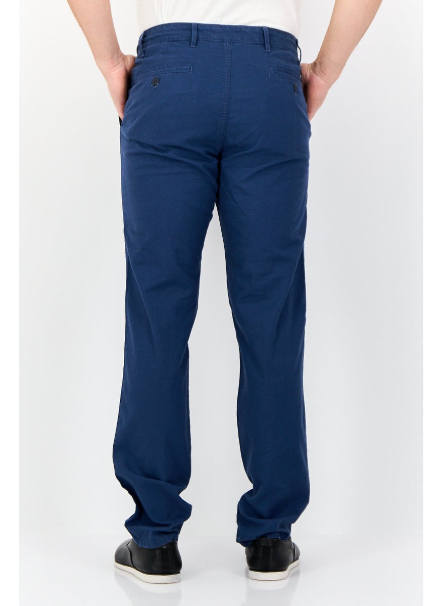 DOCKERS Men Slim Fit Solid Chino Pants, Navy  - Image 2