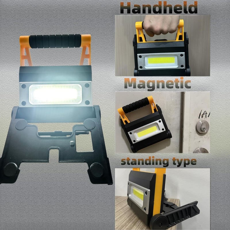 Murcy 12W LED Work Light Rechargeable Folding Floodlight 1000 Lumens Portable Trouble Light 4400mAh Battery 360 Rotatable Stand Adjustable Mechanic Mustered Green for Car Home - Image 4