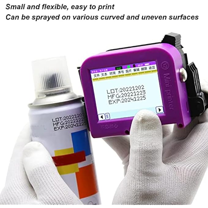 HANDHELD INKJET PRINTER, HD LED UI PANEL PORTABLE INKJET PRINTER, DETACHABLE QUICK DRYING MINI SMART INKJET CODING MACHINE FOR PRODUCTION DATE QR SURFACE (UK - Image 3