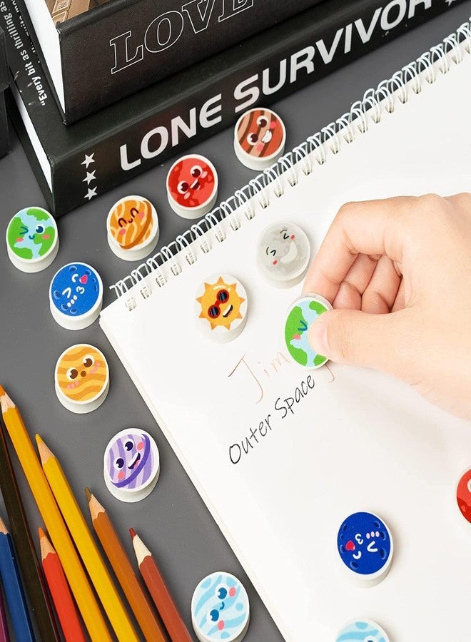 Haooryx Solar System Mini Eraser for Kids - 60Pcs Bulk Novelty Outer Space Pencil Eraser 3d Miniature Desk Puzzle Eraser for Student Homework Reward Classroom Prizes Kids Birthday Gift Filler Supplies - Image 5