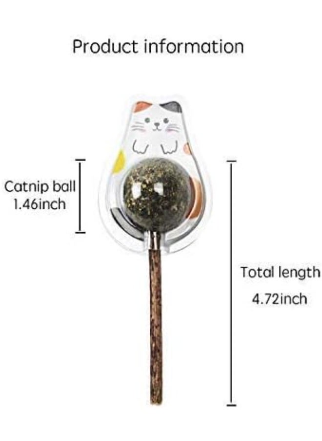 Mumoo Bear Mumoo Bear 2PCS Natural Cat Treats Cat Toy Catnip Lollipop, Cat Mint Ball Stick Catnip Toys Cat Dental Chews Teeth Cleaning  - Image 5