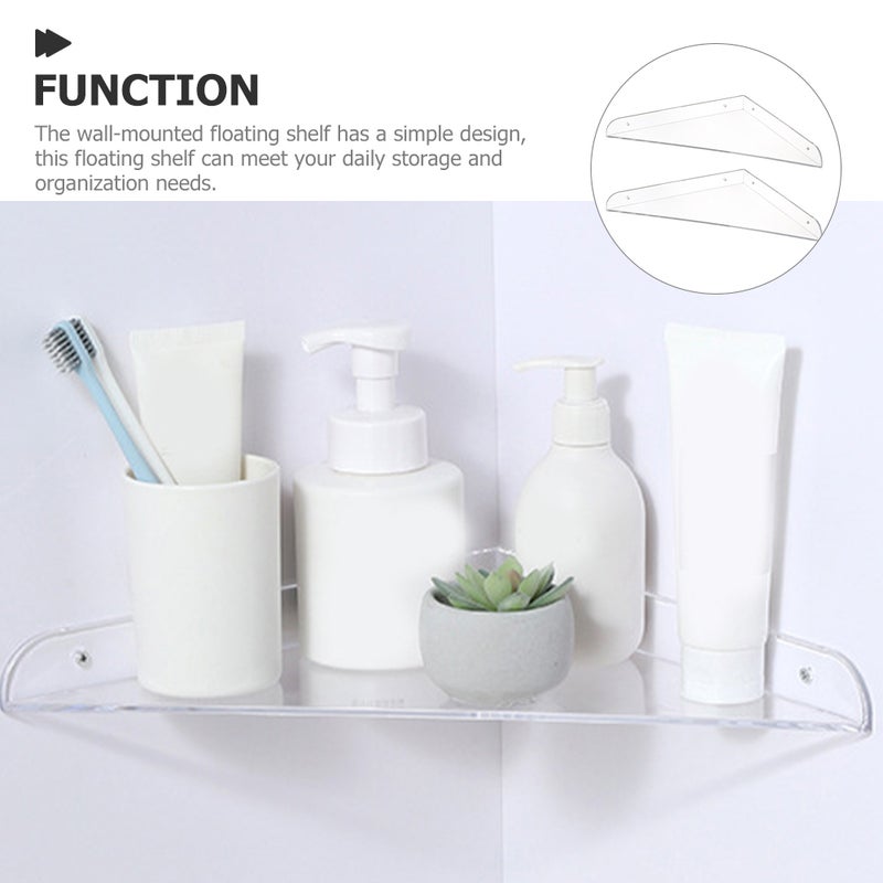 2pcs Floating Shelves Bedroom Display Shelf Wall Mounted Display Stands - Image 2