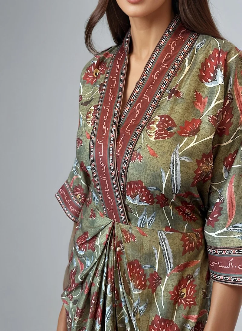 Ecstacy  Multiprinted Pleat Dress for Women | Best Price UAE