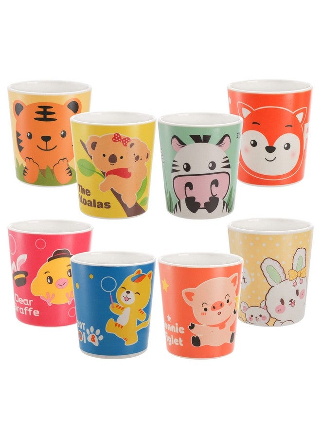 Lyellfe 8 Pack Bamboo Cup, Heavy Duty Drinking Cups, 6 Oz BPA Free Stackable Water Cups for Home, Party, Dishwasher Safe - Image 1