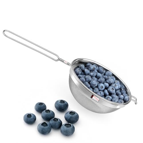 TIARA - MAX Juice Strainer No7 Diameter 16cm Soup Strainer Steel Liquid Filter Food Grade Mesh, Sieve for Kitchen, channi,Rice Strainer, Fruit Strainer (35L x 16W x 8H cm, Silver) - Image 1