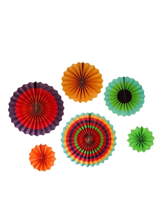 1 Set Party Wall Decoration Hanging Paper Fans Set - Image 1