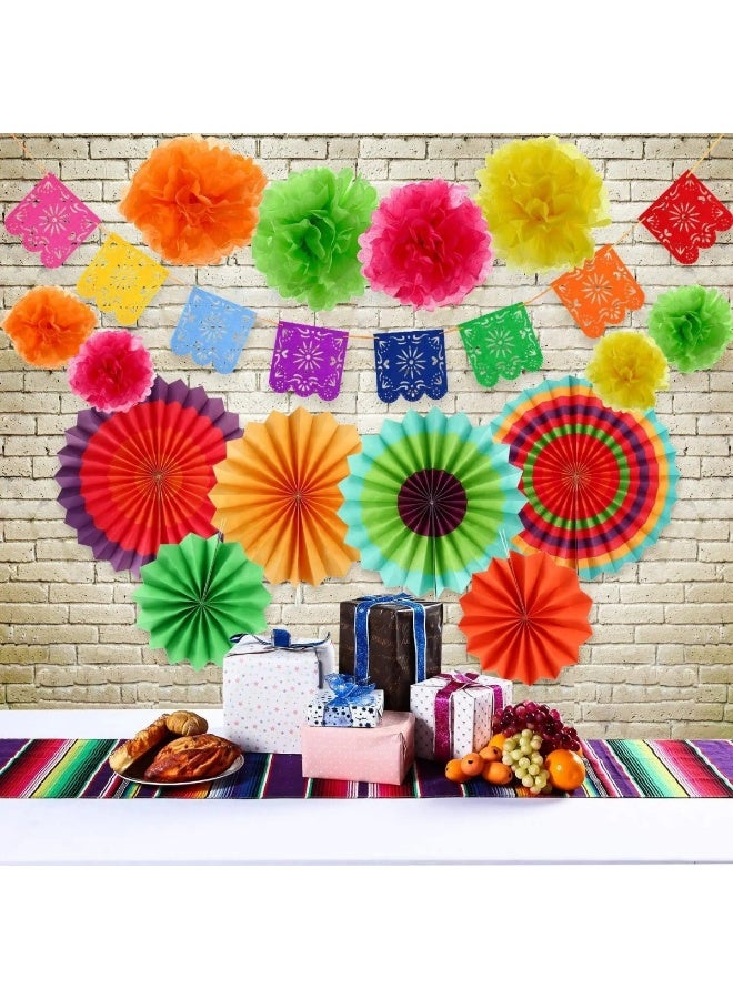 1 Set Party Wall Decoration Hanging Paper Fans Set - Image 4