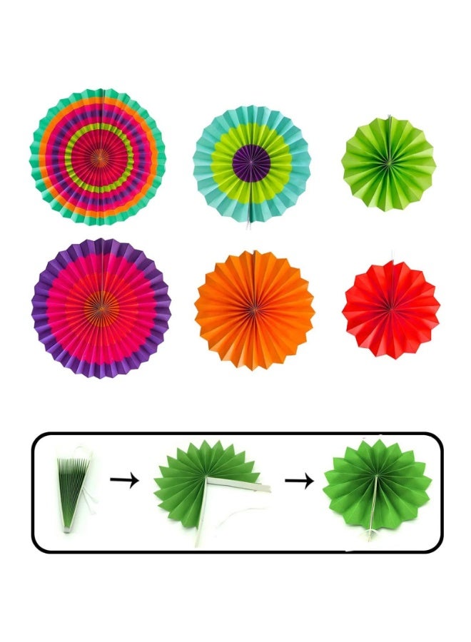 1 Set Party Wall Decoration Hanging Paper Fans Set - Image 2