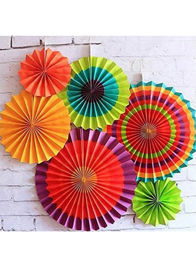 1 Set Party Wall Decoration Hanging Paper Fans Set - Image 5