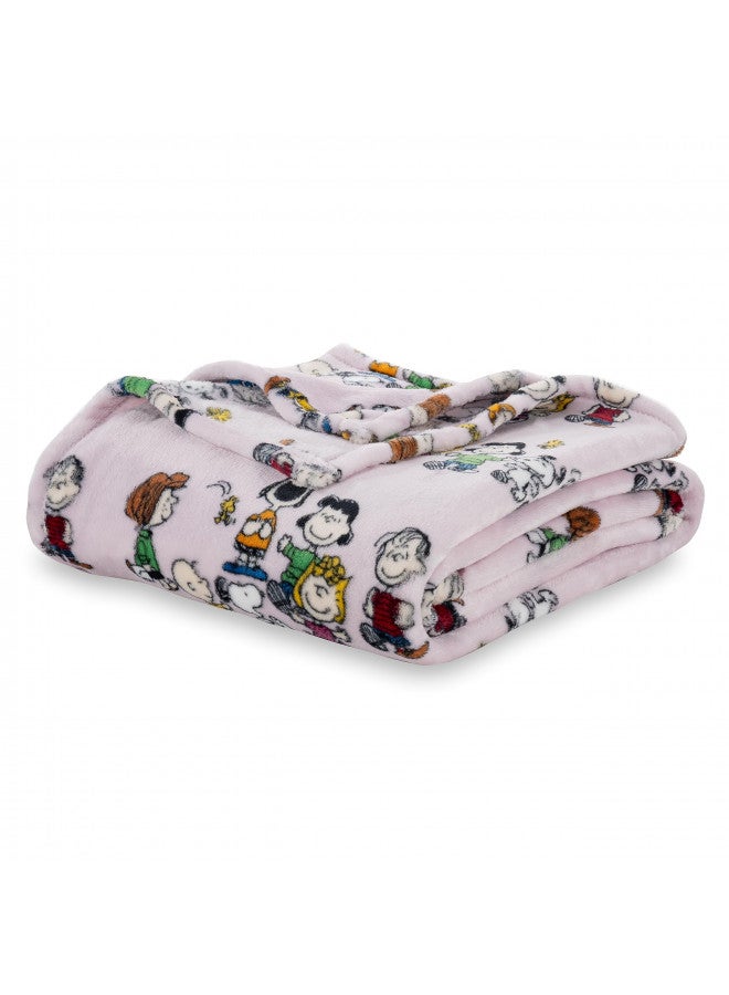 Berkshire Blanket Berkshire Blanket Peanuts® VelvetLoft® Cute Character Snoopy Plush Throw Blanket,Peanuts Laughing Robe Lilac,55 in x 70 in (Official Peanuts® Product)  - Image 1