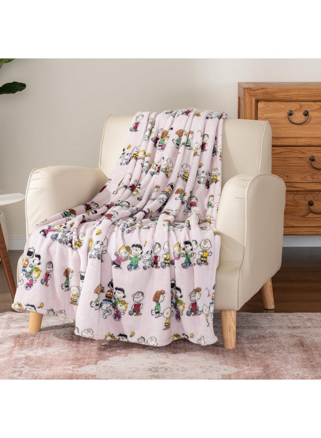 Berkshire Blanket Berkshire Blanket Peanuts® VelvetLoft® Cute Character Snoopy Plush Throw Blanket,Peanuts Laughing Robe Lilac,55 in x 70 in (Official Peanuts® Product)  - Image 5