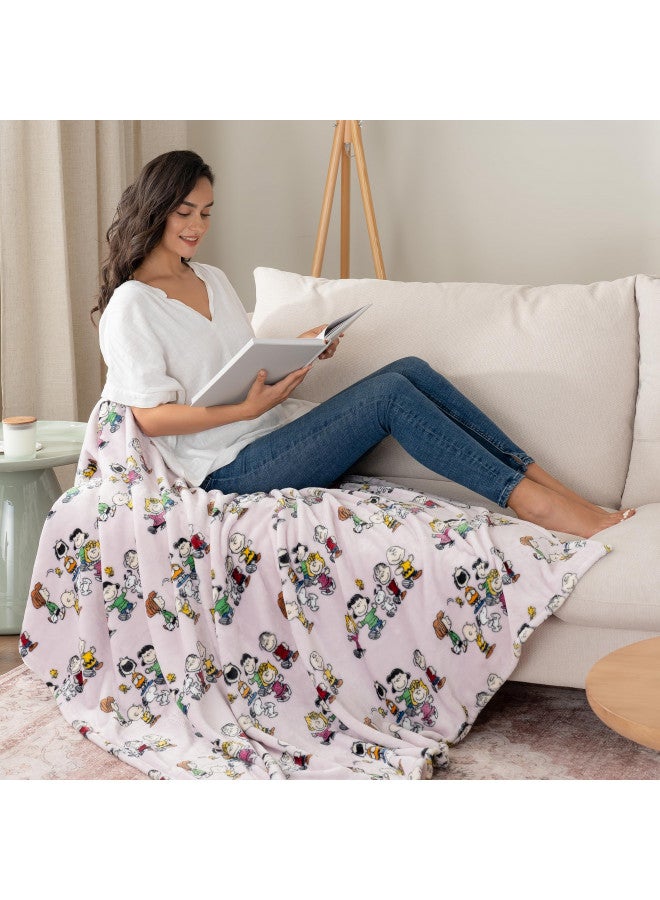 Berkshire Blanket Berkshire Blanket Peanuts® VelvetLoft® Cute Character Snoopy Plush Throw Blanket,Peanuts Laughing Robe Lilac,55 in x 70 in (Official Peanuts® Product)  - Image 4