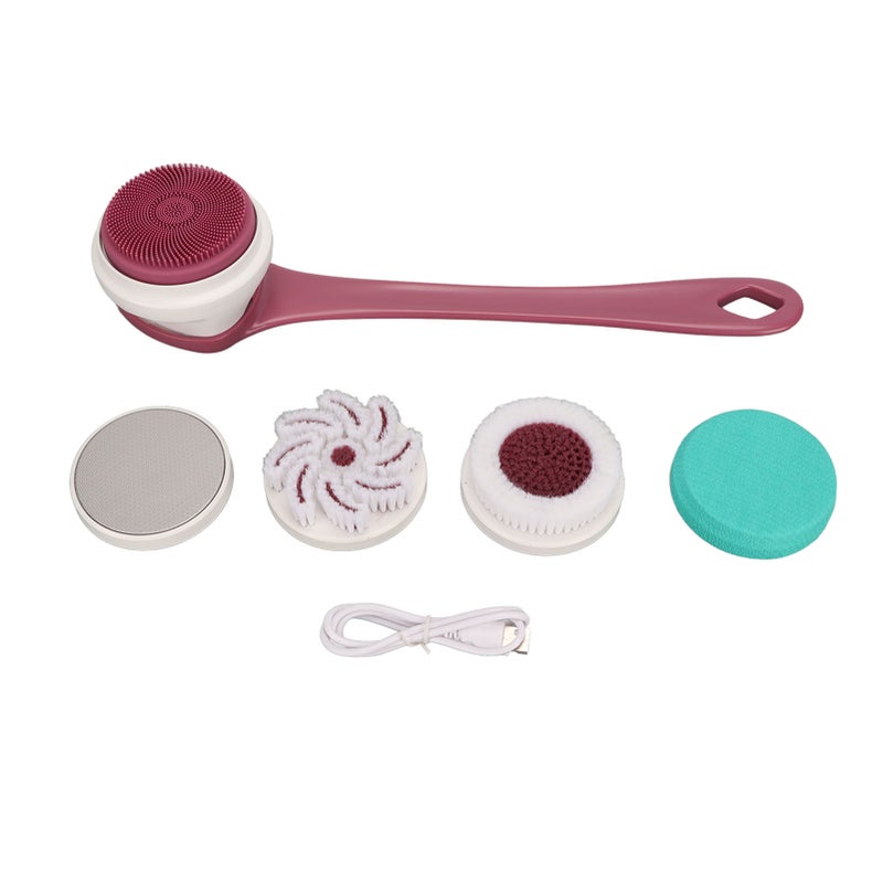 Electric Bath Brush Rechargeable Waterproof Detachable Cordless Body Scrubber Back Washer with 5 Brush Heads for Shower - Image 1