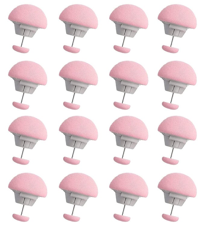 MUSHROOM DUVET COVER CLIPS NONSLIP QUILT FASTENERS BED SHEET HOLDING PINS COMFORTER FIXATORS WITH ONEKEY UNLOCK ANTIMOVEMENT DUVET INSERT HOLDERS FOR BEDDING CUSHIONS CURTAINS 16 PINK