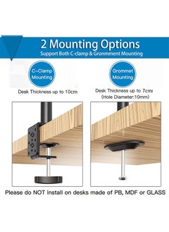 Garlo Laptop Monitor Mount Stand with Keyboard Tray, Adjustable Notebook Desk Mount with Clamp and Grommet Mounting Base for 33 to 68cm LCD Computer Screens Up .  - Image 3