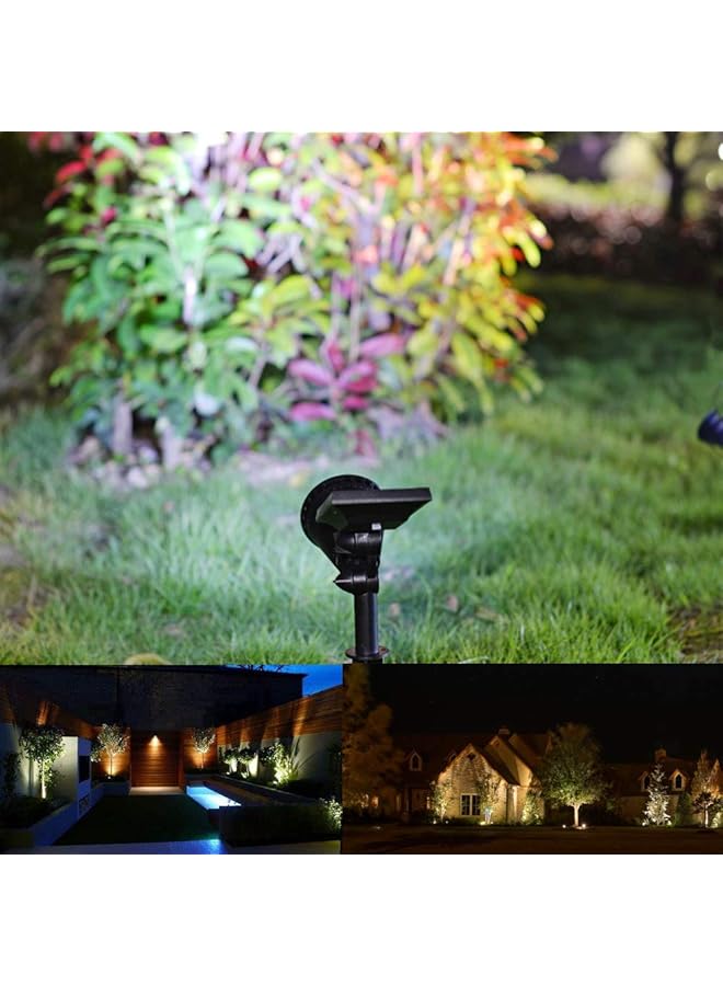 إيروريكس أضواء خارجية تعمل بالطاقة الشمسية ملونة قابلة للتعديل 7 مصابيح ليد مقاومة للماء أضواء شجرية أمنية، حديقة، ممر، حديقة، أضواء خارجية متغيرة وثابتة اللون، أبيض دافئ، عبوة من 4 قطع - Image 2