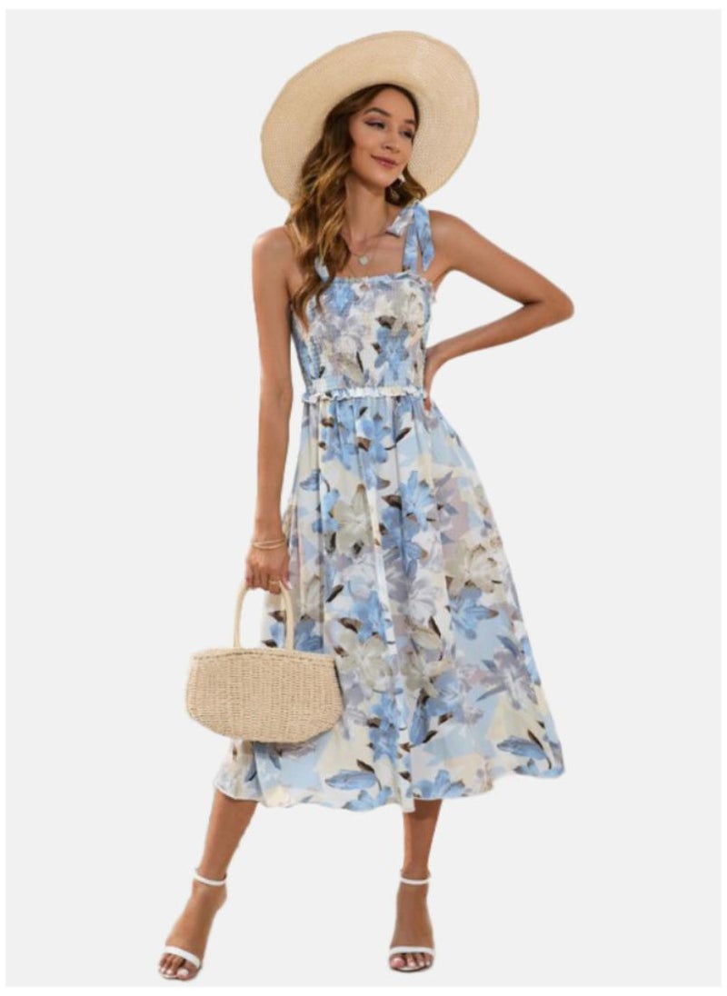 YUNIQEE Floral Strap Midi Dress - Image 1