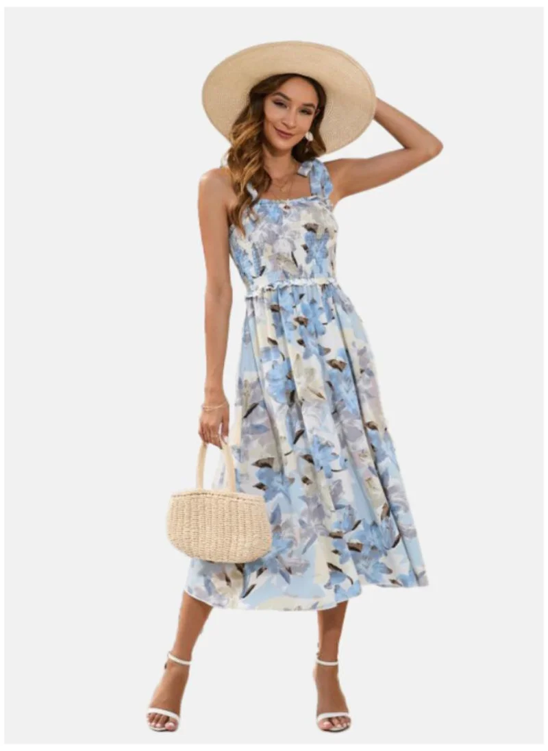 YUNIQEE Floral Strap Midi Dress
