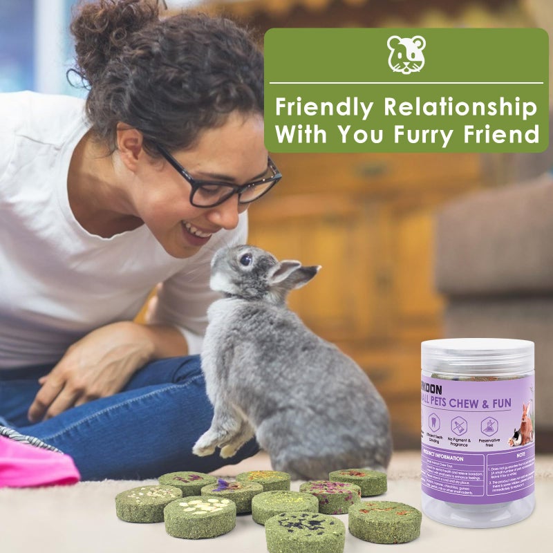 ERKOON Treats Rabbit Toys, 100% Edible Premium Timothy Hay Chew A Blocks for Rabbits, Chinchilla Treats, Chew Toys for Teeth Guinea Pigs and Mice - Image 4