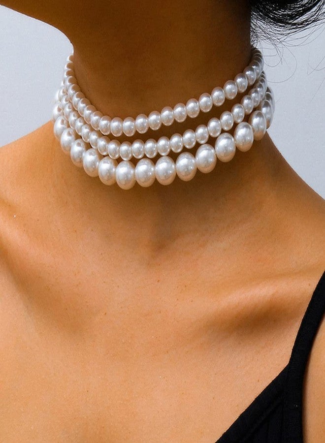 Rumtock Women Multi Layer Pearl Beads Choker for Themed Party Vintage Jewelry for 1920s Flapper Women Girls Photo Shoot Jewelry - Image 3
