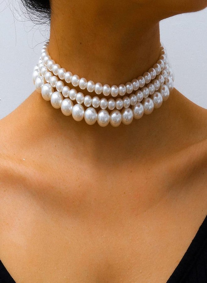 Rumtock Women Multi Layer Pearl Beads Choker for Themed Party Vintage Jewelry for 1920s Flapper Women Girls Photo Shoot Jewelry - Image 2