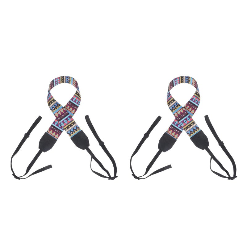 2pcs Crossbody Vintage Digital Camera Strap Universal Printed Camera Strap for Outdoor Travel (Colorful) - Image 1