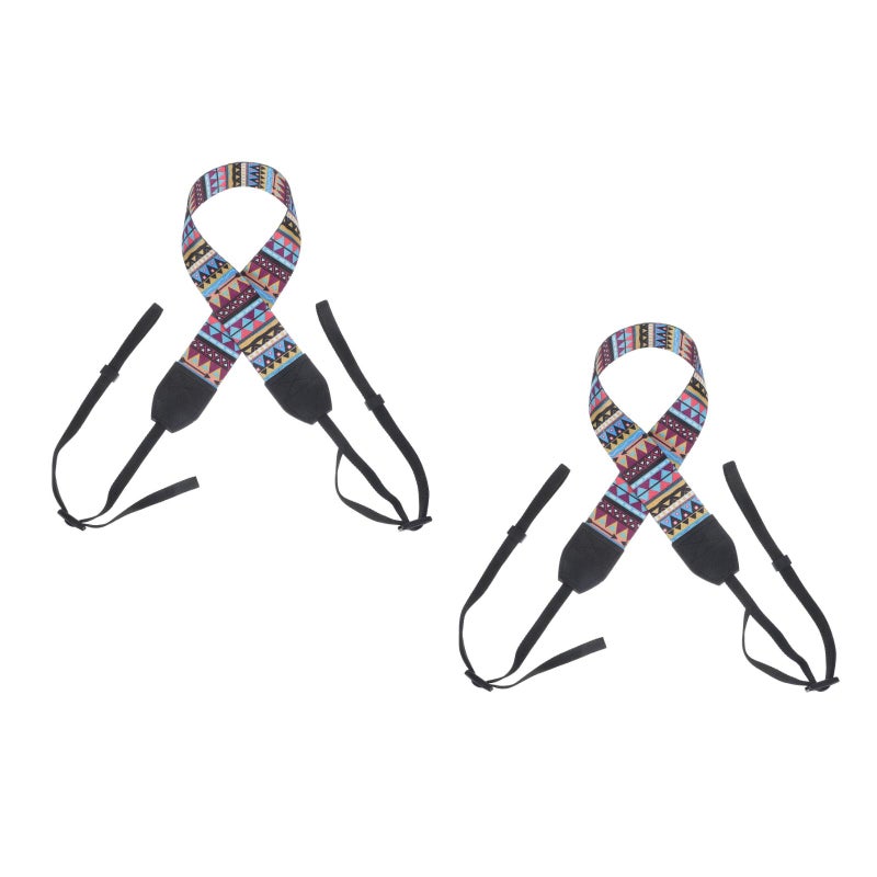 2pcs Crossbody Vintage Digital Camera Strap Universal Printed Camera Strap for Outdoor Travel (Colorful) - Image 2
