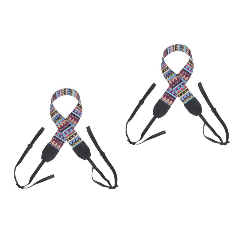 2pcs Crossbody Vintage Digital Camera Strap Universal Printed Camera Strap for Outdoor Travel (Colorful) - Image 3