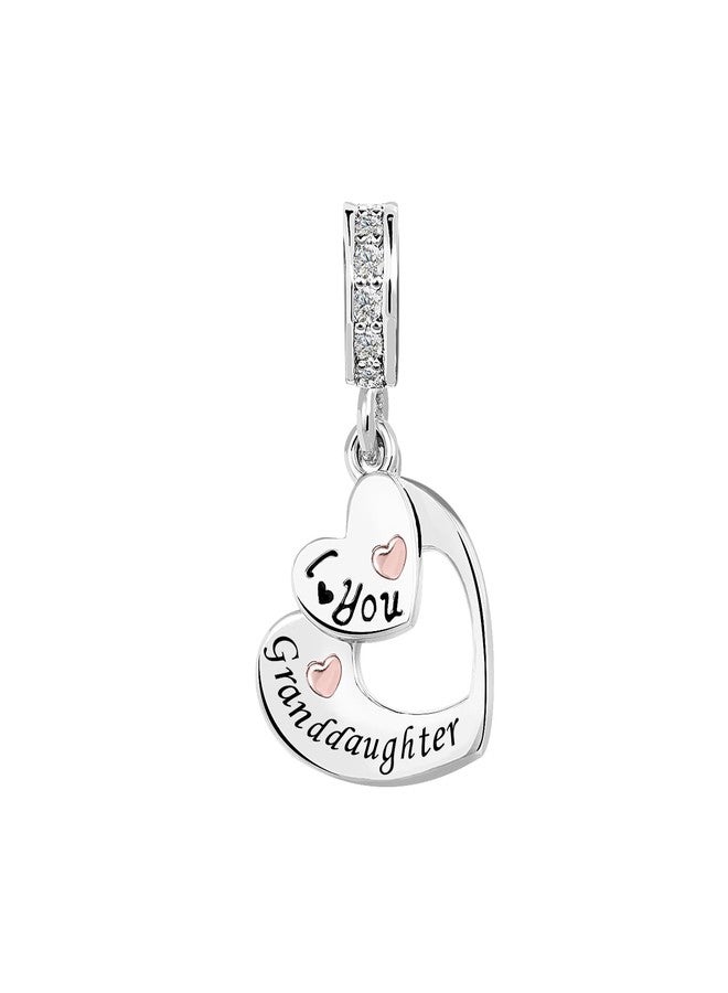 KunBead Granddaughter I Love You Heart Birthday Dangle Charms Compatible with Pandora Bracelet Necklace Gift from Grandmother - Image 1
