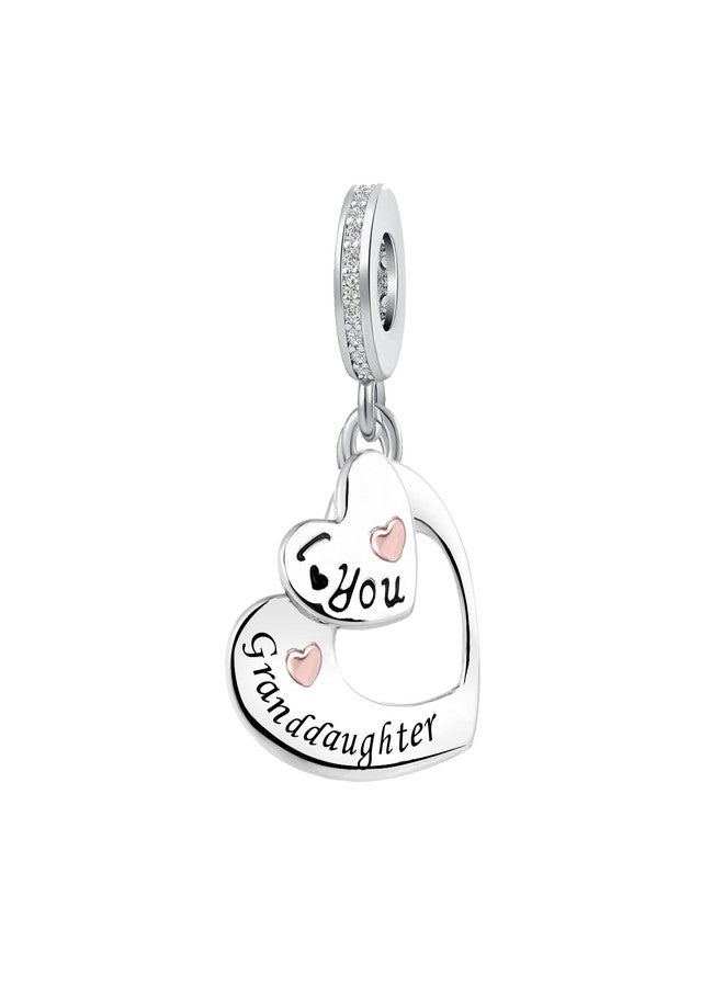 KunBead Granddaughter I Love You Heart Birthday Dangle Charms Compatible with Pandora Bracelet Necklace Gift from Grandmother - Image 2