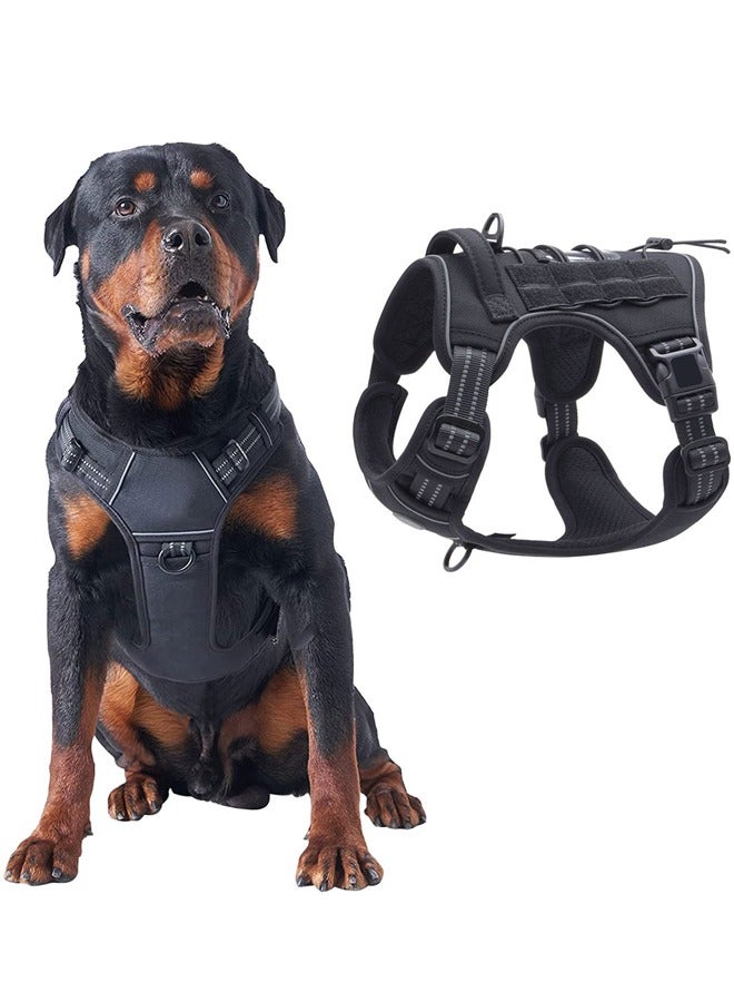 GUSGU Tactical Dog Harness for Medium Large Dogs, No Pull Adjustable Dog Walking Training Vest with Handle, Reflective Training Easy Control  Military Service Dog Harness for Walking Hiking Training  XL - Image 1