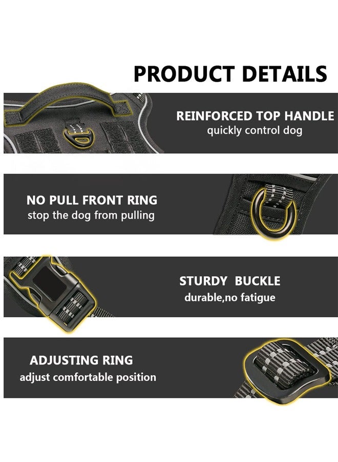 GUSGU Tactical Dog Harness for Medium Large Dogs, No Pull Adjustable Dog Walking Training Vest with Handle, Reflective Training Easy Control  Military Service Dog Harness for Walking Hiking Training  XL - Image 2