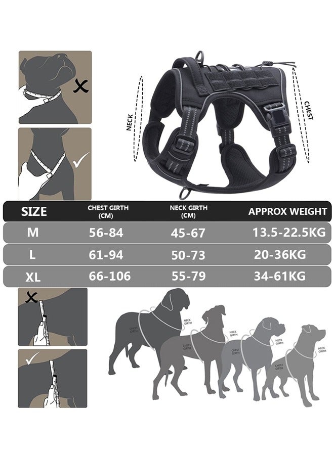 GUSGU Tactical Dog Harness for Medium Large Dogs, No Pull Adjustable Dog Walking Training Vest with Handle, Reflective Training Easy Control  Military Service Dog Harness for Walking Hiking Training  XL - Image 4