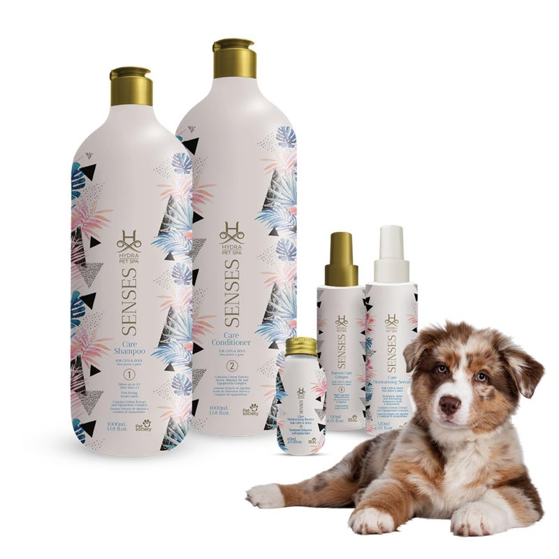Hydra Pet Spa Senses Care Pack for Professional Pet Groomers, Pet Grooming Kit for Dogs & Cats, Ideal for Maintenance & Extra Care Treatment, Includes: 1 Shampoo, Conditioner, Booster & Much More - Image 1