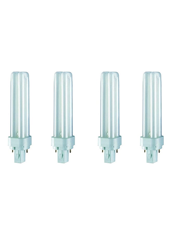 OSRAM 4-Piece 26W Dulux D 2 Pin CFL Bulb Warm White - Image 1